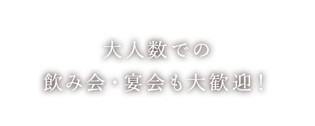 大人数での飲み会・宴会も大歓迎！